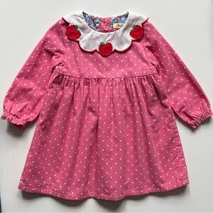 Baby Boden Girls Apple Collar Cord Dress, Formica Pink Pin Spot - Size 12-18M